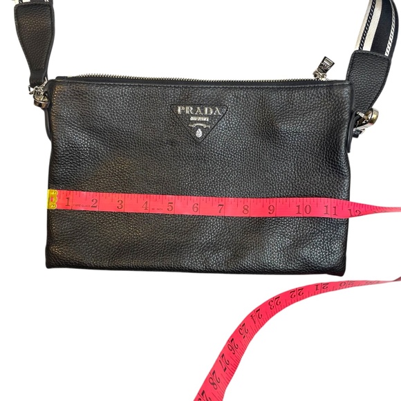 Black pebble Leather Cross body Purse - Picture 11 of 12